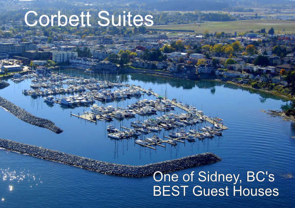 corbett suites Sidney bc bed breakfast guest house victoria bc canada warm weather sailing and fishing